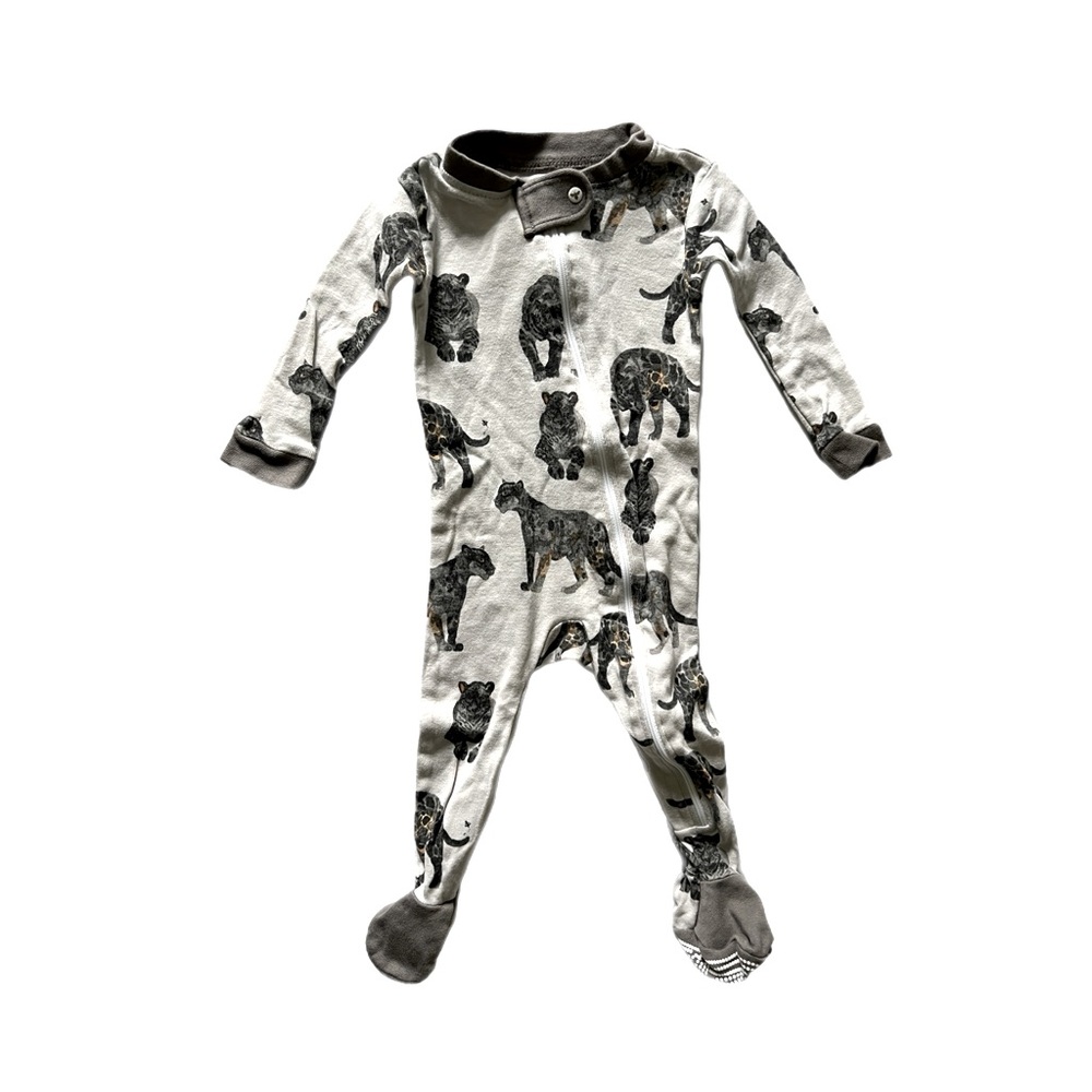 BURT’S BEES BABY Panther Snug Fit Footie Pajamas Size 3-6 Months